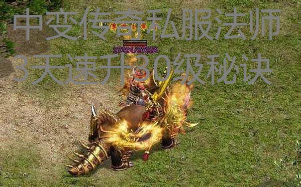 中变传奇私服法师3天速升30级秘诀